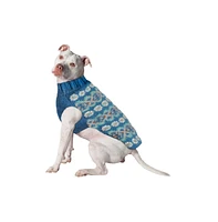 Chilly Dog Teal Alpaca Fairisle Dog Sweater