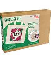 Rosa ROSATalent: Eco-Friendly Cotton Ecobag Coloring Kit – Peonies (220 Gsm, 38x42 cm)