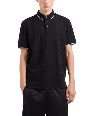 A|X Armani Exchange Men's Regular-Fit Tipped Logo Polo Shirt