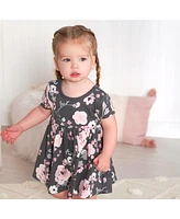 Gerber Baby Girls Pink Floral Short Sleeve Dresses