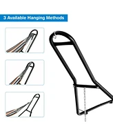 Gymax Hammock Stand Heavy Duty Steel Frame Hanging Hooks Indoor Outdoor