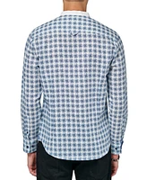 Brooklyn Brigade Men's Jett Moisture-Wicking Abstract Check Button-Down Mandarin Shirt