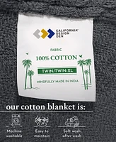 100% Cotton Thermal Blanket, Breathable Bed Blanket , All Season Twin/Twin Xl by California Design Den