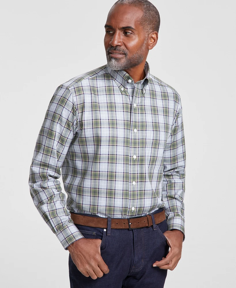 Club Room Men's Fellow Plaid Dress Shirt, Created for Macy's