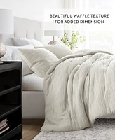 ienjoy Home Waffle Textured -Piece Comforter Set