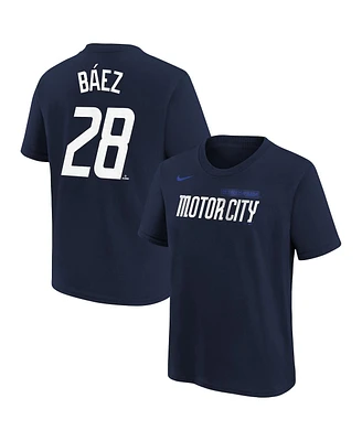 Nike Big Boys and Girls Javier Baez Navy Detroit Tigers 2024 City Connect Name Number T-Shirt