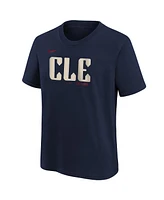 Nike Big Boys and Girls Shane Bieber Navy Cleveland Guardians 2024 City Connect Name Number T-Shirt