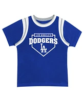 Fanatics Toddler Boys and Girls Royal/Gray Los Angeles Dodgers Bases Loaded T-Shirt Shorts Set