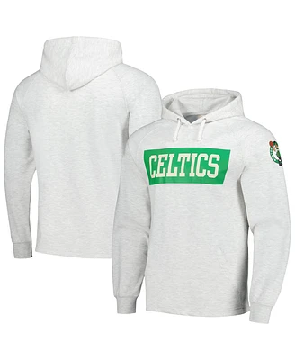 Fanatics Men's Ash Boston Celtics Soft hand Raglan Tri-Blend Pullover Hoodie