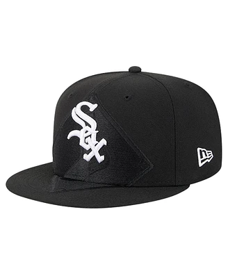 New Era Men's Black Chicago White Sox Shadow Logo 59FIFTY Fitted Hat