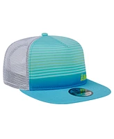 New Era Men's Aqua Los Angeles Angels Neon Horizon A-Frame Trucker 9FIFTY Snapback Hat