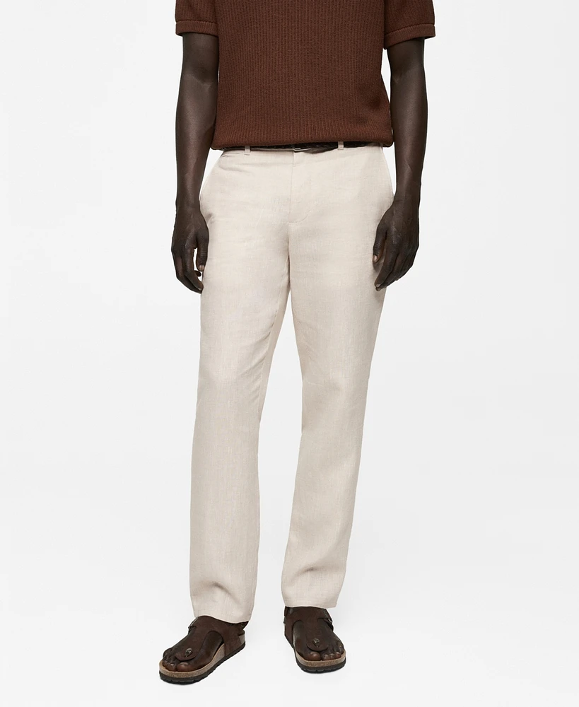 Mango Men's Slim-Fit Linen Pants