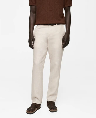 Mango Men's Slim-Fit Linen Pants