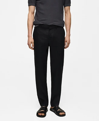 Mango Men's Linen Slim-Fit Pants