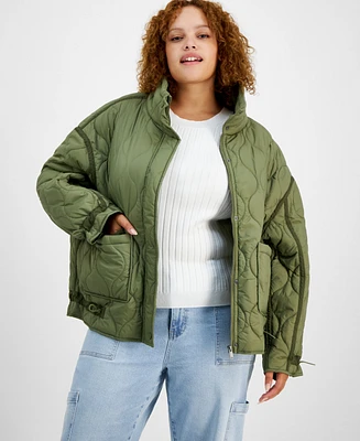 And Now This Trendy Plus Long-Sleeve Quilted Jacket, Created for Macy's