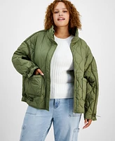 And Now This Trendy Plus Long-Sleeve Quilted Jacket, Created for Macy's