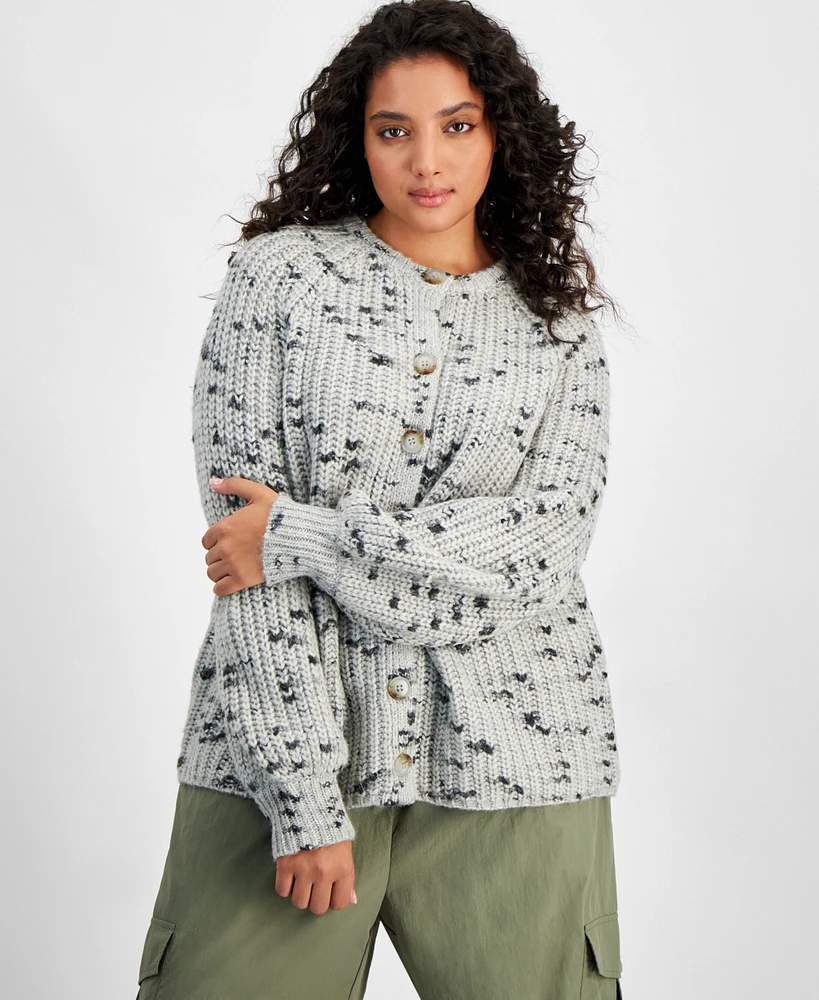 And Now This Trendy Plus Size Flecked-Knit Cardigan, Created for Macy's