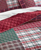 Charter Club Tartan Patchwork Cotton Flannel Quilt, Full/Queen, Exclusively at Macy's