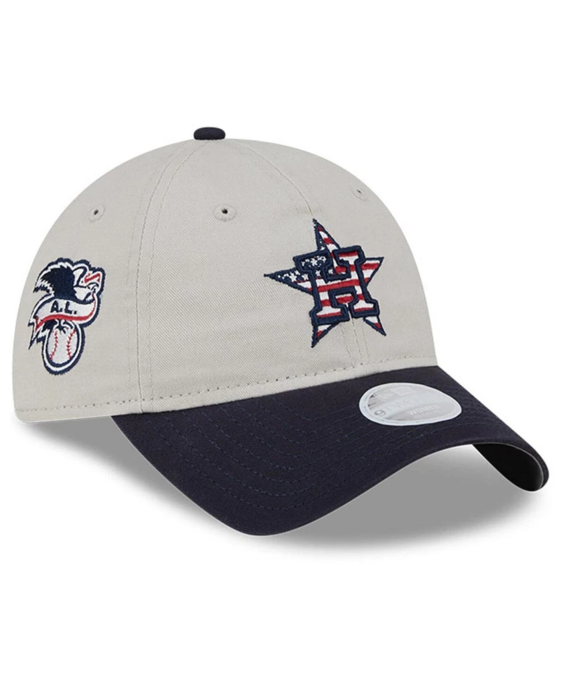 New Era Women's Black Houston Astros 2024 Fourth of July 9TWENTY Adjustable Hat