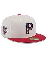 Men's New Era Red Pittsburgh Pirates Fourth of July 59FIFTY Fitted Hat