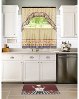 GoodGram Happy Chef Rod Pocket Kitchen Curtain Tier & Swag Valance Set