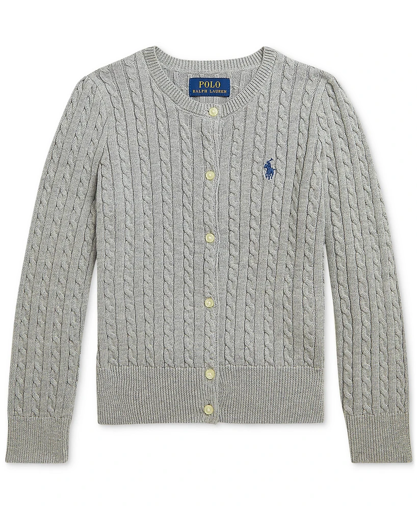 Polo Ralph Lauren Big Girls Cable-Knit Cotton Cardigan