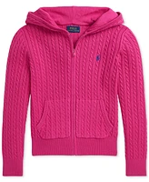 Polo Ralph Lauren Big Girls Mini-Cable Cotton Full-Zip Hoodie