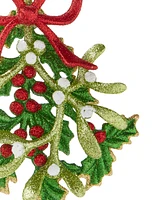 Holiday Lane Christmas Cheer Glittered Foliage Ornament, Created for Macy's