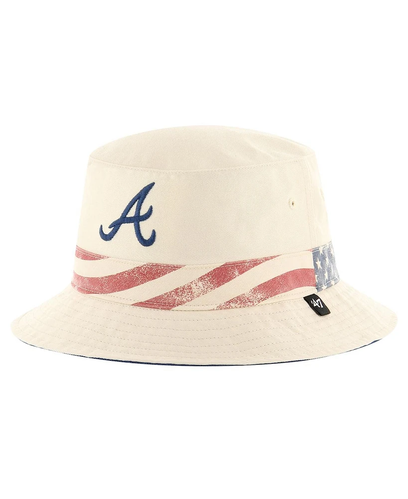 '47 Brand Men's Khaki Atlanta Braves Glory Daze Bucket Hat