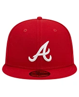 New Era Men's Red Atlanta Braves Logo 59FIFTY Fitted Hat
