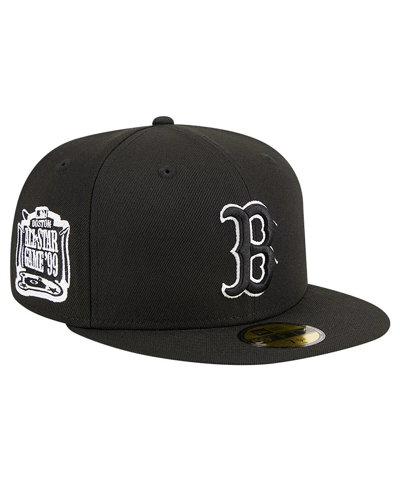 New Era Men's Black Boston Red Sox Logo 59FIFTY Fitted Hat