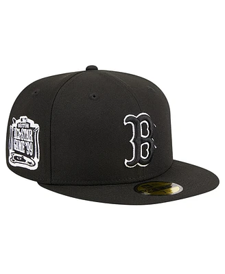New Era Men's Black Boston Red Sox Logo 59FIFTY Fitted Hat
