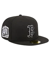 New Era Men's Black Boston Red Sox Logo 59FIFTY Fitted Hat