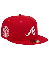 New Era Men's Red Atlanta Braves Logo 59FIFTY Fitted Hat