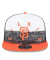 New Era Men's White/Orange San Francisco Giants Team Foam Front A-Frame Trucker 9FIFTY Snapback Hat