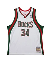 Mitchell & Ness Men's Giannis Antetokounmpo White Milwaukee Bucks 2013/14 Hardwood Classics Swingman Jersey