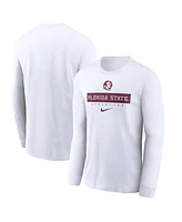 Nike Men's White Florida State Seminoles 2024 Sideline Legend Performance Long Sleeve T-Shirt