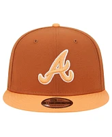 New Era Men's Brown Atlanta Braves Spring Color Two-Tone 9FIFTY Snapback Hat