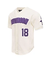 Pro Standard Men's Justin Jefferson Cream Minnesota Vikings Name Number Triple Tonal Button-Up Baseball Jersey