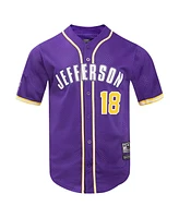 Pro Standard Men's Justin Jefferson Purple Minnesota Vikings Baseball Button-Up Shirt