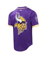 Pro Standard Men's Justin Jefferson Purple Minnesota Vikings Baseball Button-Up Shirt