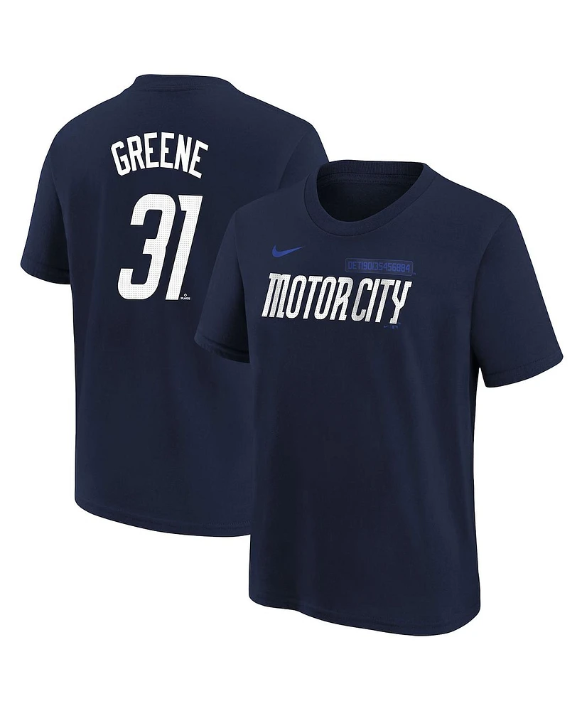 Nike Big Boys and Girls Riley Greene Navy Detroit Tigers 2024 City Connect Name Number T-Shirt