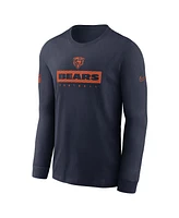 Nike Men's Navy Chicago Bears Sideline Performance Long Sleeve T-Shirt