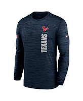 Nike Men's Navy Houston Texans 2024 Sideline Velocity Performance Long Sleeve T-Shirt