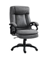 Homcom Massage Office Chair with Heat, Microfibre, Wheels, Gray