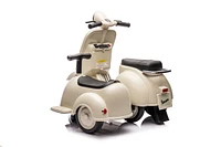 Streamdale Furniture 6V Licensed Vespa Scooter Motorcycle with Side Car for kids