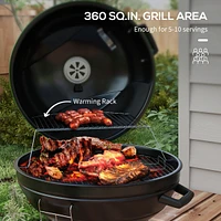 Streamdale Furniture Charcoal Grill with 360 Sq. In. Surface, Warming Rack and Thermometer