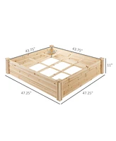 Streamdale Furniture 9-Compartment Elevated Garden Bed with Open Bottom for Healthy Roots