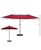 Streamdale Furniture 15ft Extra-Large Umbrella with Crank Mechanism for Shade and Protection