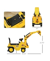 Streamdale Furniture 2-in-1 Ride-On Excavator with Digger and Pull Cart